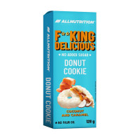 Протеїновий батончик, Fit King Delicious Donut Cookie, All Nutrition, 128 г (Кокос з карамеллю)