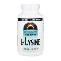 Лізин, L-Lysine 1000 mg, Source Naturals, 100 таблеток