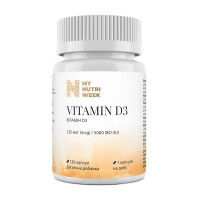 Вітаміни, Vitamin D3 5000IU (125 mcg), My Nutri Week, 120 капсул