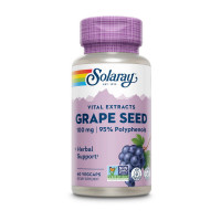 Добавка для здоровья, Vital Extracts Grape Seed 100 mg, Solaray, 60 капсул