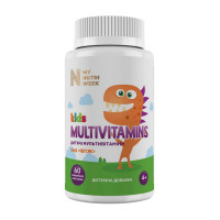 Мультивітаміни, Kids Multivitamins, My Nutri Week, 60 желейних пастилок (Персик)