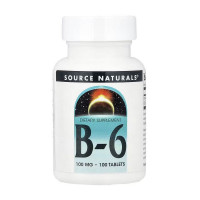 Витамины и минералы, B-6 100 mg, Source Naturals, 100 таблеток