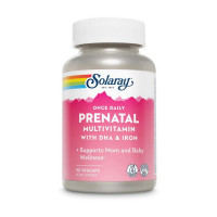 Мультивитамины, Prenatal Multivitamin with DHA & Iron, Solaray, 90 капсул