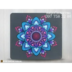 Килимок для Садху сірий з малюнком «Мандала»